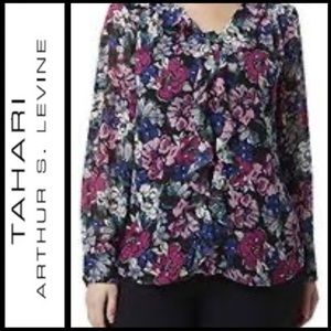 NWT Tahari ASL Plus Size Floral Blouse